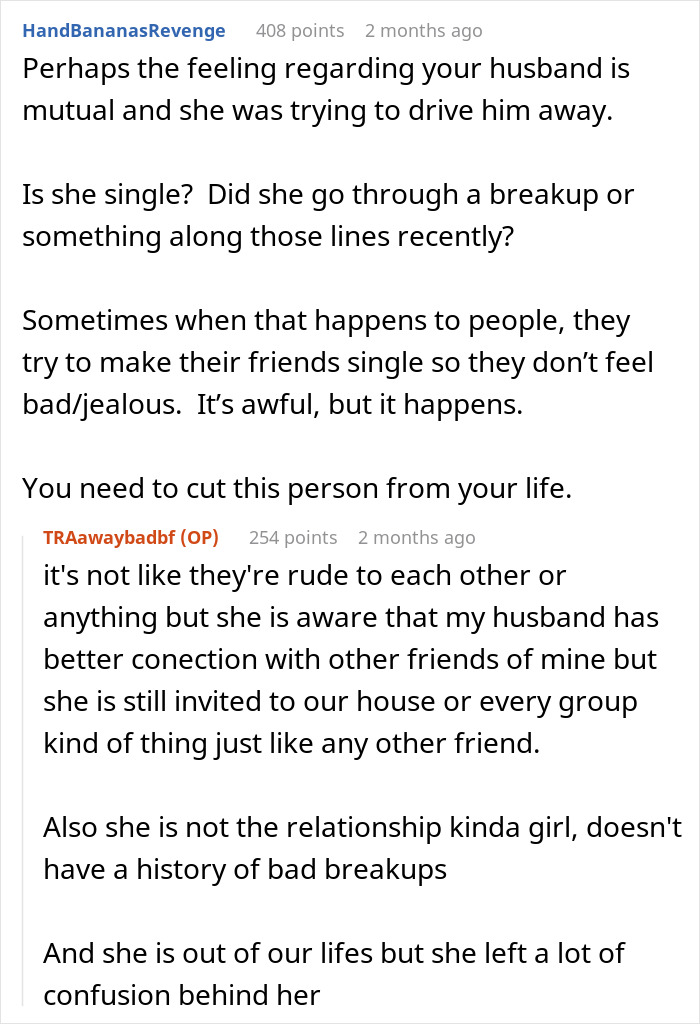 Reddit thread discussing a friend's attempt to sabotage a marriage with a lie, focusing on trust issues. Reddit thread discussing a friend's attempt to sabotage a marriage with a lie, focusing on trust issues.