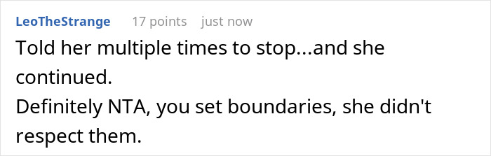 Comment about setting boundaries in a discussion regarding baby names inspired by Bridgerton.