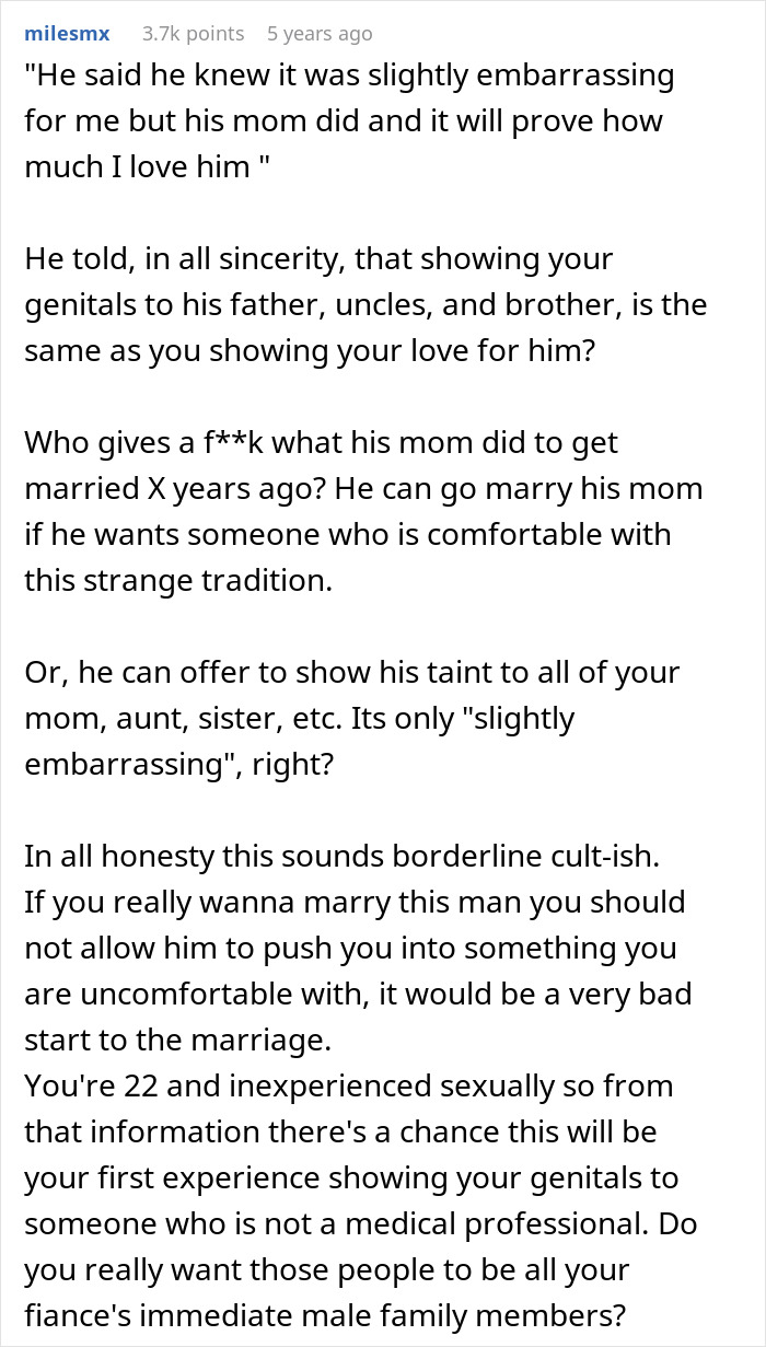Groom’s Demand For A Virginity Inspection Costs Him His Fiancée: “I Ended It And Left Him” Groom’s Demand For A Virginity Inspection Costs Him His Fiancée: “I Ended It And Left Him”