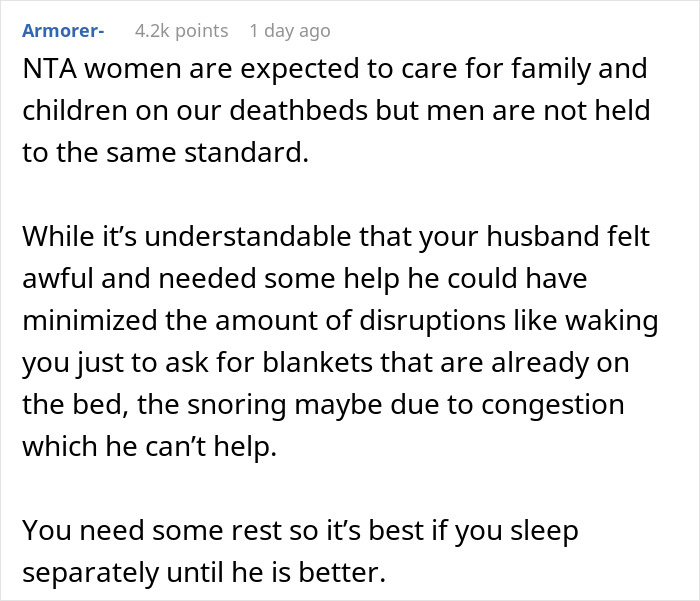 Sleep-Deprived Wife Loses It As Sick Husband Keeps Waking Her Up, Then Asks For Help Sleep-Deprived Wife Loses It As Sick Husband Keeps Waking Her Up, Then Asks For Help