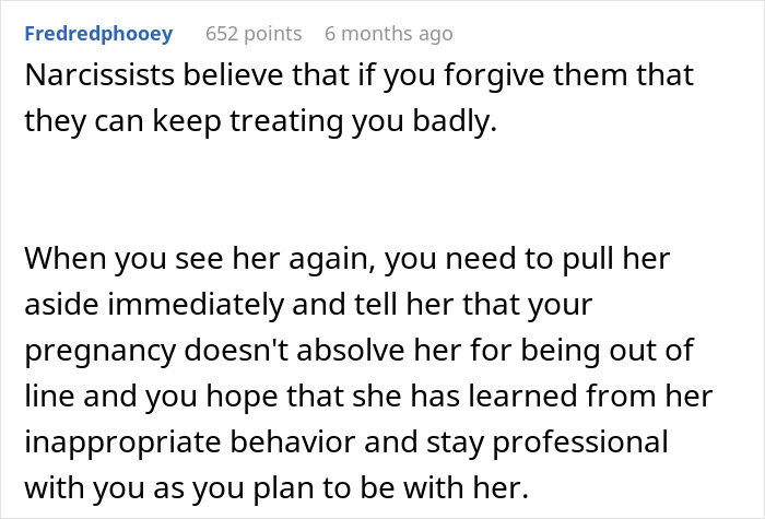 Comment about dealing with a nosy coworker announcing a pregnancy and addressing inappropriate behavior. Comment about dealing with a nosy coworker announcing a pregnancy and addressing inappropriate behavior.