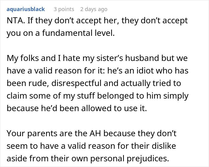 Text discussion on family conflict, addressing issues with parents disrespecting a wife, leading to a canceled party. Text discussion on family conflict, addressing issues with parents disrespecting a wife, leading to a canceled party.