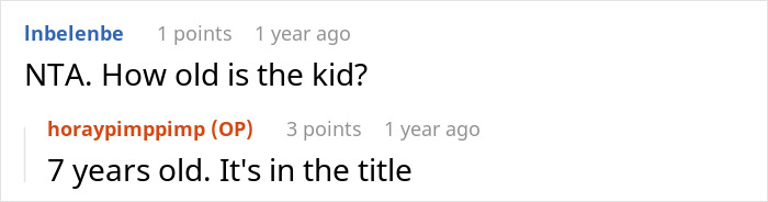 Reddit comments discussing the age of a 7-year-old kid involved in an allergy-related food incident.