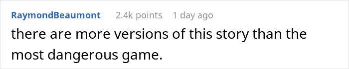 Text response mentions multiple versions of a story, likened to "the most dangerous game. Text response mentions multiple versions of a story, likened to "the most dangerous game.