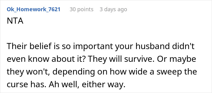Reddit comment discussing opinions on beliefs about a controversial baby name choice.