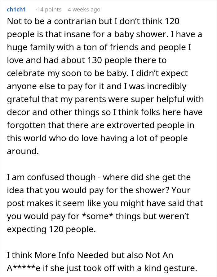 Text exchange about an entitled sister and baby shower expectations. Text exchange about an entitled sister and baby shower expectations.