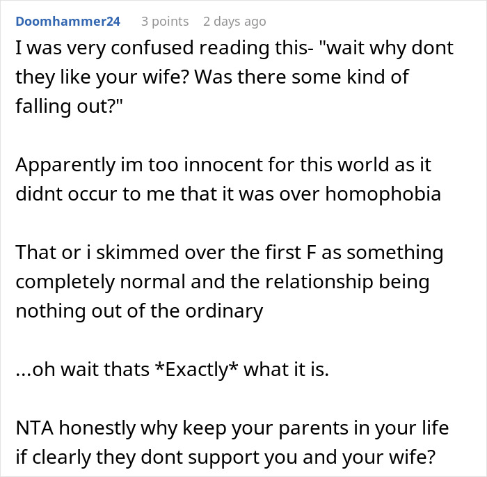 Text exchange discussing parents disrespecting daughter's wife. Text exchange discussing parents disrespecting daughter's wife.