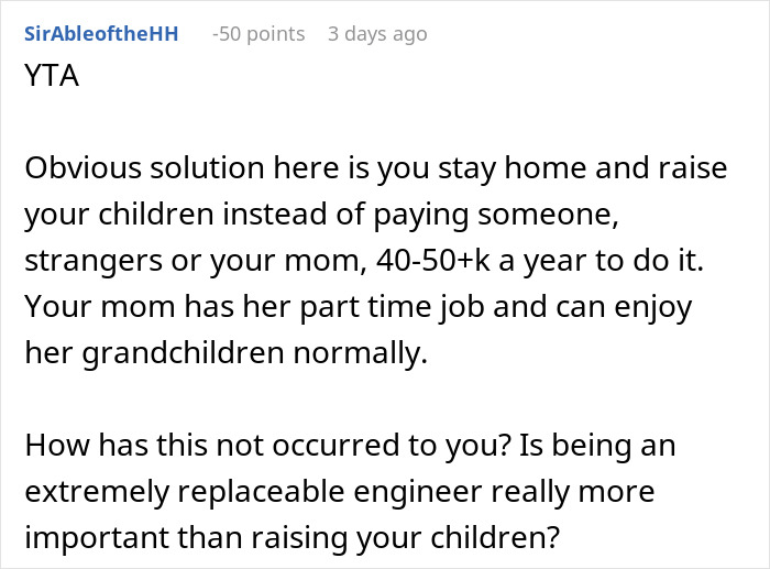 Husband Complains Grandma&rsquo;s Babysitting Is "Too Expensive," Learns The Hard Way How Cheap It Was