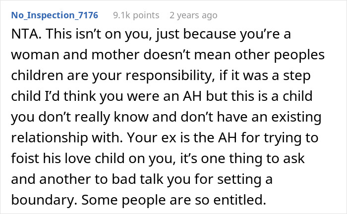Reddit comment discussing boundaries with ex's affair child and responsibilities. Reddit comment discussing boundaries with ex's affair child and responsibilities.