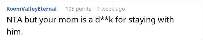 Comment reacting to siblings' realization of stepsister's true parentage revealed in dad's will. Comment reacting to siblings' realization of stepsister's true parentage revealed in dad's will.