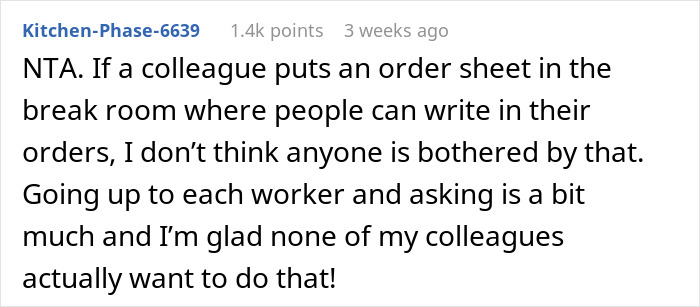 Comment on colleague order sheets in the break room related to Girl Scout cookies gluten situation. Comment on colleague order sheets in the break room related to Girl Scout cookies gluten situation.