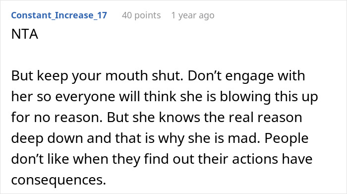 Text comment discussing someone's reaction and consequences related to a vegan family member not attending barbeques. Text comment discussing someone's reaction and consequences related to a vegan family member not attending barbeques.