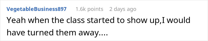 Comment about guests showing up uninvited at son's party, lacking RSVPs and presents.