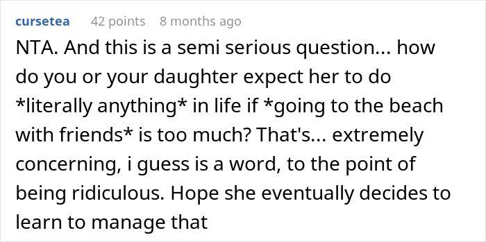 Comment discussing an anxious daughter's difficulty with road trips and managing anxiety. Comment discussing an anxious daughter's difficulty with road trips and managing anxiety.