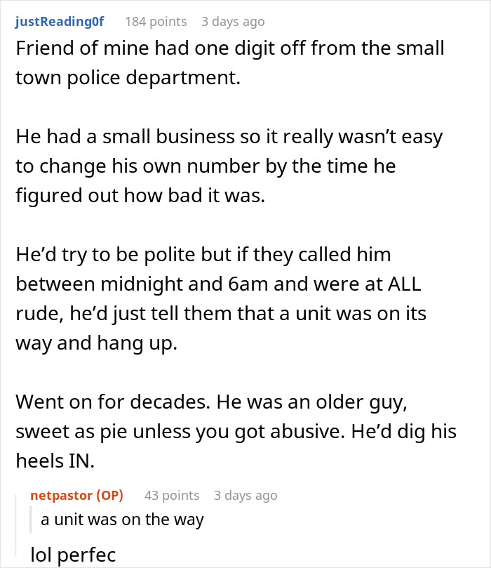 Text message exchange about mistaken phone number for police department.