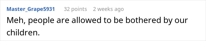 Reddit comment discussing opinions on children being bothersome on flights, mentioning people's feelings. Reddit comment discussing opinions on children being bothersome on flights, mentioning people's feelings.