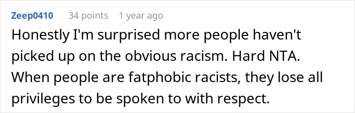 Text in post about issues including fatphobia and racism with reference to privileges and respect. Text in post about issues including fatphobia and racism with reference to privileges and respect.