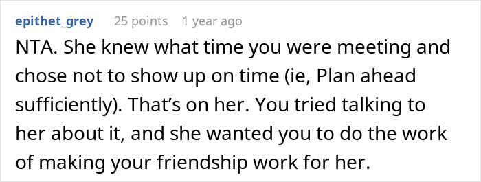 Text exchange about being late and friendship dynamics. Text exchange about being late and friendship dynamics.