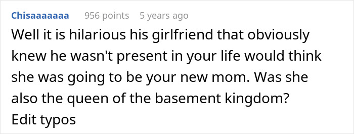 Comment discussing a girlfriend assuming the role of "new mom" humorously, questioning her intentions. Comment discussing a girlfriend assuming the role of "new mom" humorously, questioning her intentions.