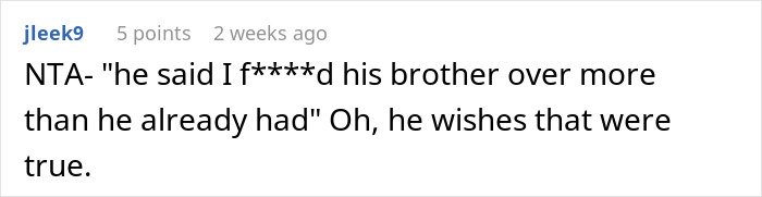 Text response highlighting a breakup truth shared with ex's family.