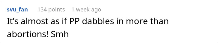 Text response about Planned Parenthood offering more than abortions, expressing disbelief with "smh.