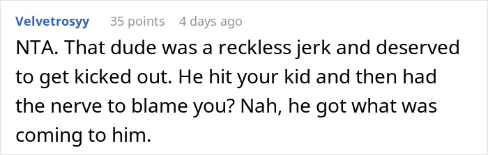 Comment criticizing reckless skier reported to ski patrol for hitting a child on a beginner trail.