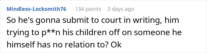 Reddit comment discussing a situation where a teen refuses to babysit kids unrelated to him. Reddit comment discussing a situation where a teen refuses to babysit kids unrelated to him.