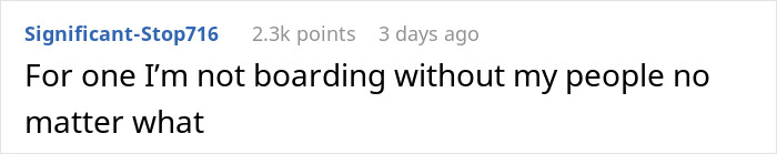 Reddit comment about prioritizing companions over saving money on a flight. Reddit comment about prioritizing companions over saving money on a flight.