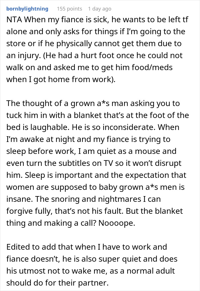 Sleep-Deprived Wife Loses It As Sick Husband Keeps Waking Her Up, Then Asks For Help Sleep-Deprived Wife Loses It As Sick Husband Keeps Waking Her Up, Then Asks For Help