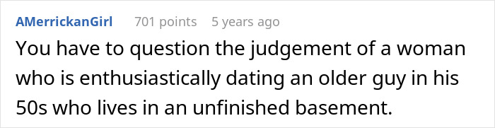 Text highlighting commentary on dad and girlfriend's lifestyle choices, questioning judgment. Text highlighting commentary on dad and girlfriend's lifestyle choices, questioning judgment.