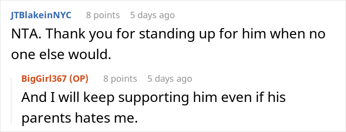 Comments supporting nephew taken in by uncle after brother crosses boundaries.