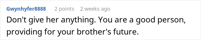 Comment advising against helping dad's ex-wife and son with rent, supporting daughter's decision.