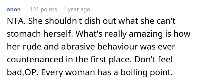 Text comment discussing rude behavior and supportive advice. Text comment discussing rude behavior and supportive advice.