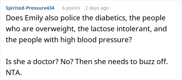 Comment on defending a woman who buys coffee for a pregnant coworker.