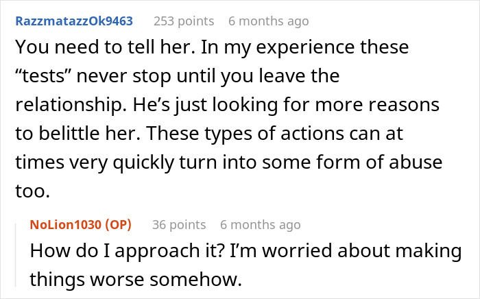 Reddit comments discussing relationship tests and concerns about potential abuse. Reddit comments discussing relationship tests and concerns about potential abuse.
