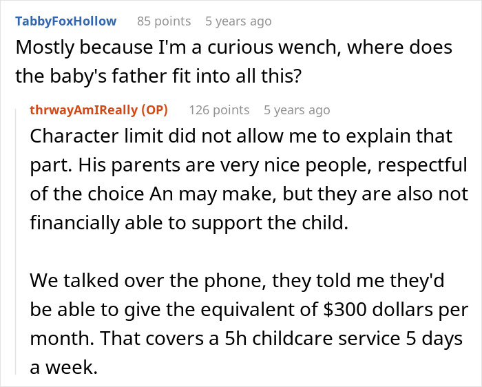 Reddit discussion about teen mom legacy and financial support involving college fund issues.