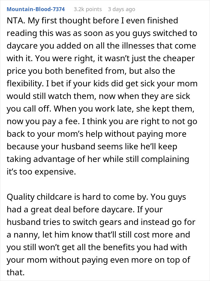 Husband Complains Grandma&rsquo;s Babysitting Is "Too Expensive," Learns The Hard Way How Cheap It Was