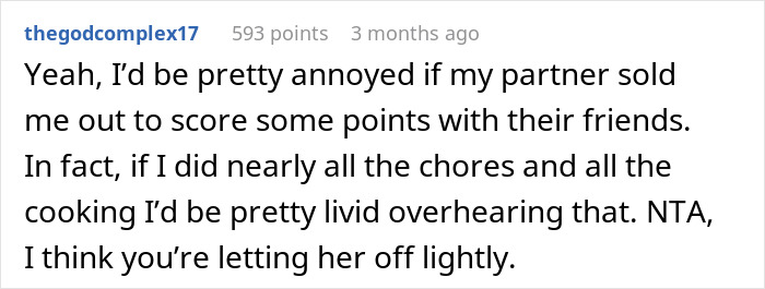 Reddit comment discussing an unhelpful husband, highlighting frustration over chores and fairness in relationships.