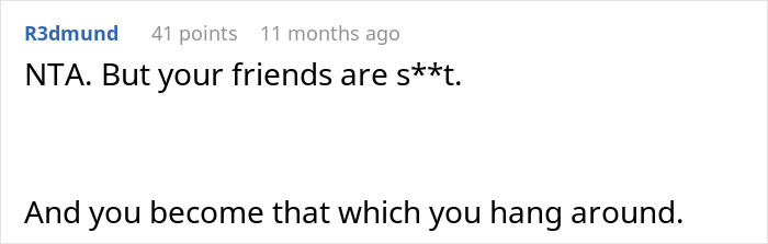 Comment criticizing friends for lying about income to use food bank resources. Comment criticizing friends for lying about income to use food bank resources.