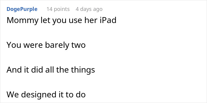 Text from Reddit user about an "iPad kid" reflecting on early tablet use and its impact on youth. Text from Reddit user about an "iPad kid" reflecting on early tablet use and its impact on youth.
