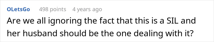 Reddit comment discussing inlaws and family responsibility regarding children and meals.