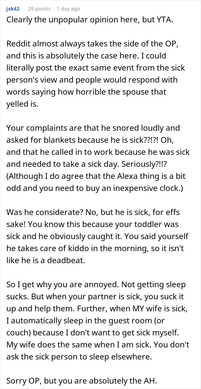 Sleep-Deprived Wife Loses It As Sick Husband Keeps Waking Her Up, Then Asks For Help Sleep-Deprived Wife Loses It As Sick Husband Keeps Waking Her Up, Then Asks For Help