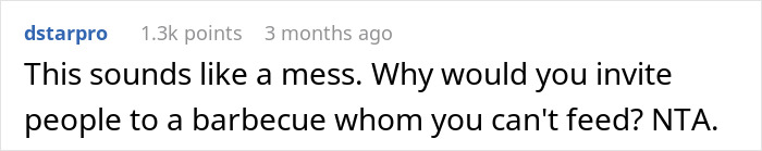 Comment on group of friends eating and inviting guests to barbecue but not feeding them, questioning the situation.