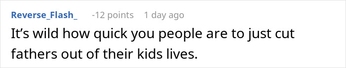 Comment discussing fathers' involvement in kids' lives during pregnancy appointments.