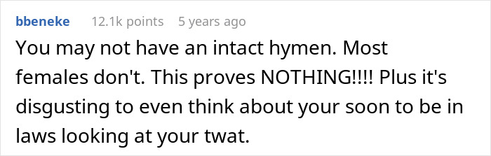 Groom’s Demand For A Virginity Inspection Costs Him His Fiancée: “I Ended It And Left Him” Groom’s Demand For A Virginity Inspection Costs Him His Fiancée: “I Ended It And Left Him”