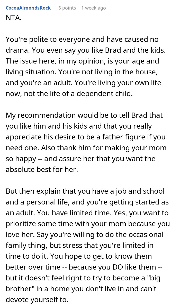 Teen Prioritizes His Mom Over Her New Family, Doesn’t Get Why Everyone’s So Upset Teen Prioritizes His Mom Over Her New Family, Doesn’t Get Why Everyone’s So Upset