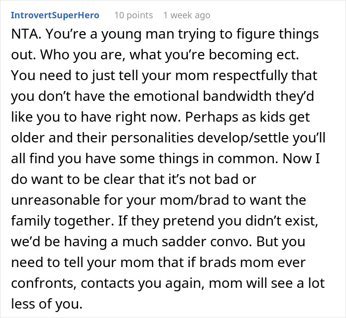 Teen Prioritizes His Mom Over Her New Family, Doesn’t Get Why Everyone’s So Upset Teen Prioritizes His Mom Over Her New Family, Doesn’t Get Why Everyone’s So Upset