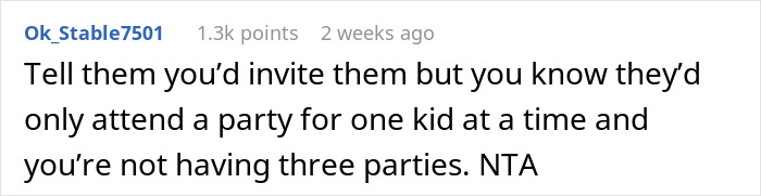 Grandparents Favor Daughter's Kid Over Son's Triplets, So Wife Cancels B-Day Invite