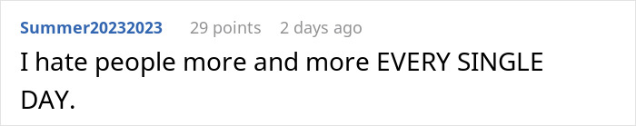 Reddit comment displaying frustration with people, related to a child's party RSVP issue.