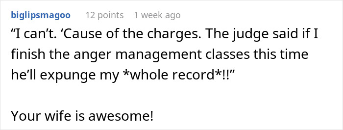 Comment about anger management and praise for a wife, reflecting family tension over nursing and engineering.